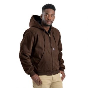 Berne Apparel Men’s Highland Washed Cotton Duck Hooded Jacket