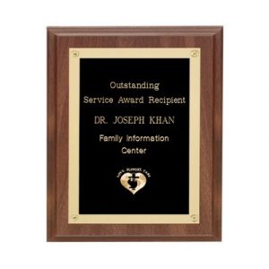 Walnut Finish Plaque w/Rosettes – 8″x10″