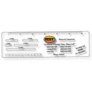 .020 Clear Plastic Logbook Ruler, Stock Shape LBR10 (2″x7.13″), Spot Colour